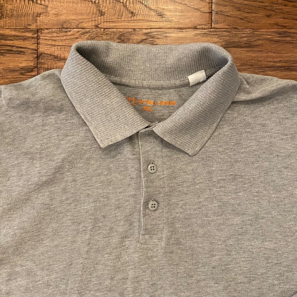 5.11 Tactical Series Polo Shirt Mens 2XL Gray Long Sleeve Pique Knit Utility